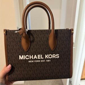 Michael Kors Dark Brown and Tan Purse